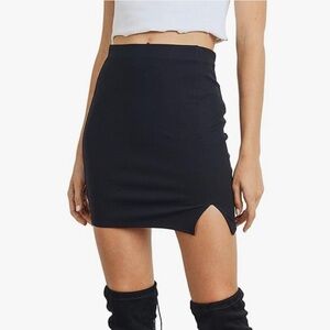 LaClef Black Mini Skirt
